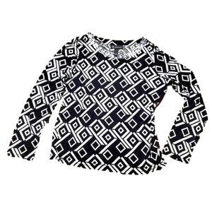 Black & White Long Sleeve Top XL